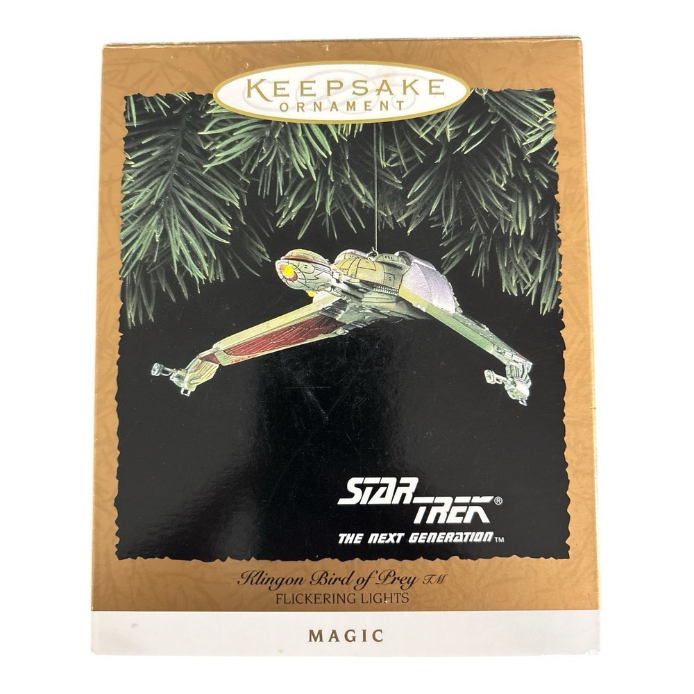 Hallmark 1994 Klingon Bird of Prey Star Trek TNG Magic Light Keepsake Ornamt NIB
